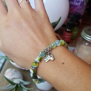 Handmade glass bead bracelet